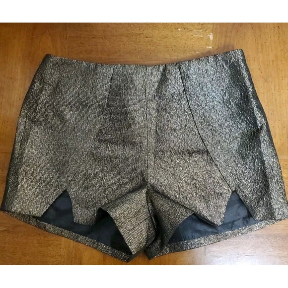 Do + Be Gold Shiny Shorts Flat Front Dressy High Waist Size Small Going Out Y2K - Picture 1 of 7